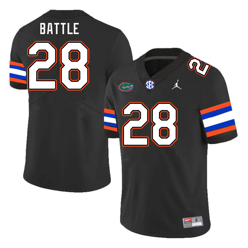Men #28 Eddie Battle Florida Gators College Football Jerseys Stitched-Black